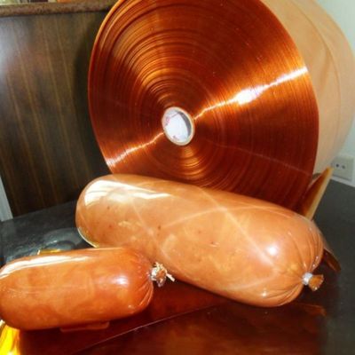 30-350mm عرض مسطح PVDC البلاستيكية القفاز غلاف فيلم مقاوم للحرارة تصل إلى 90 درجة مئوية لتغليف القفاز